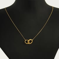 عقد ذهب دائرتين متداخلة ( عيار 18 )