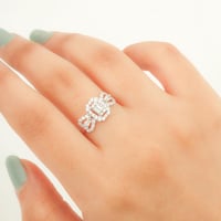 اسوارة وخاتم ذهب ابيض مربعة (عيار 18)