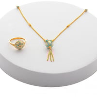 نص طقم ذهب دوائر هندي (عيار 21)