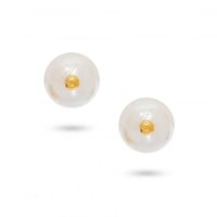 حلق ذهب لؤلؤ دائري نواعم (1 جرام - عيار 18)