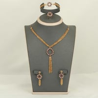 طقم ذهب الورود الملونة ( عيار 21)