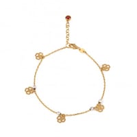 اسواره ذهب الوردات بالفص أحمر ( عيار18)