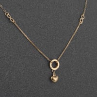 عقد ذهب دائرة وقلب متدلي ( عيار 18 )