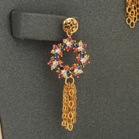 طقم ذهب الورود الملونة ( عيار 21)