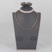 عقد و اسوارة ذهب جنزير ( عيار 18 )