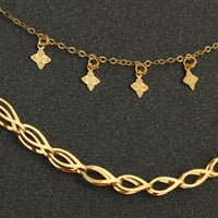 عقد ذهب ورود دورين ( عيار 21 )