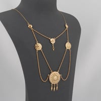 عقد ذهب كرسي جابر فخم ( عيار 21 )