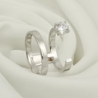 خاتم ذهب ابيض سوليتير ( عيار 18 )