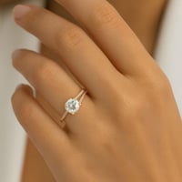 خاتم ذهب سوليتير بفصوص ( عيار 18 )