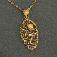 طقم ذهب بيضاوي مخطط ( عيار 21 )