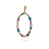 تعليقة ذهب بيضاوية (عيار 18)