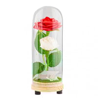 تغليف هدايا ذهب مع وردة دائمة