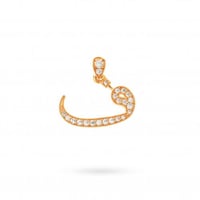 تعليقة ذهب حرف الفاء مزينة بفصوص الزركون (عيار 18)