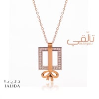 عقد ذهب الهدية الذهبية المزينة بفصوص الزركون (عيار...