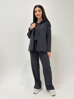 جاكت نسائي مع سكراب رمادي