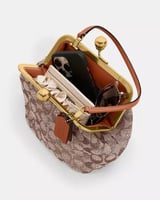 شنطه كوتش - Crystal Signature Jacquard Kisslock