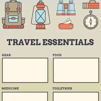 قائمة مستلزمات الرحلات - منتج رقمي