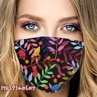 قناع قماشي أسود ورود ملونة Face mask Cloth Colored...