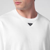 تيشيرت برادا ابيض Prada triangle-logo Cotton T-shi...