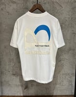 تيشيرت بالنسياقا أسود بشعار ابيض وأزرق