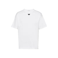 تيشيرت برادا ابيض Prada triangle-logo Cotton T-shi...