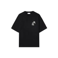 تيشيرت اوف وايت اسود بشعار عاكس