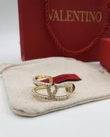 حلق فالنتينو فضي بكرستال