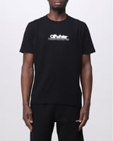 تيشيرت اوف وايت اسود بشعار مطرز