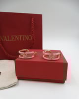 حلق فالنتينو فضي بكرستال