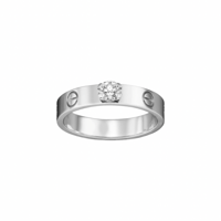 خاتم كارتييه لون فضي بجوهرة