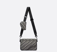 شنطة ديور زرقاء Saddle triple pouch