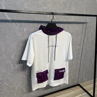 تيشيرت ابيض و بنفسجي مع هودي BLK