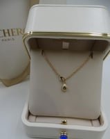 سلسال بوشرون ذهبي بجوهرة شفافه