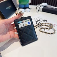 اي دي هولدر شانيل Chanel Black Quilted Leather CC...