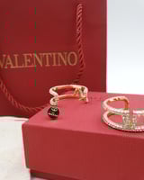 حلق فالنتينو فضي بكرستال