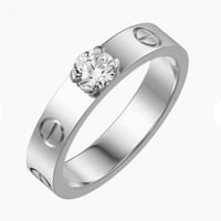 خاتم كارتييه لون فضي بجوهرة