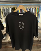 تيشيرت اوف وايت اسود بكرستال