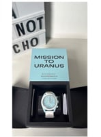 ساعة OMEGA& Swatch لون سماوي