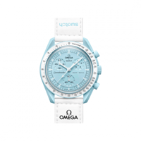 ساعة OMEGA& Swatch لون سماوي