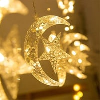 سلسلة هلالات ونجوم مضيئة 1m*3m مؤلفة من 5 هلال مع...