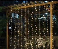 سلسلة شلال مضيئة 240 لمبة مؤلفة من حبل افقي بطول 3...