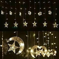 سلسلة هلالات ونجوم مضيئة 1m*4m مؤلفة من 10 هلال مع...