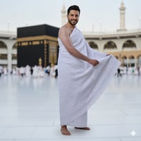 ثوب احرام ملكي قطن 100% مغاط