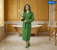 روب حمام قطن طبيعي فاخر بامتصاص عالي للماء مع قبعة...