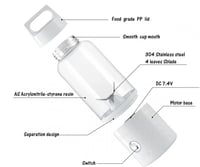 مكينة العصير المحمولة تعمل ببطاريات الليثيوم حجم 3...