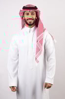 شماغ ملكي خاص أحمر غامق بصمة