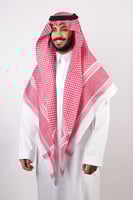 شماغ ملكي خاص أحمر غامق بصمة