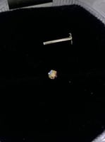 زمام انف فضة عيار 925 فص ملون حجم صغير كبس