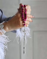 سبحة نسائية حجر طبيعي فخمة بالاسم