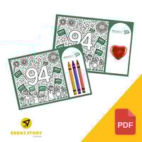 توزيعات اليوم الوطني (كرت تلوين مع مساحة لالصاق ال...